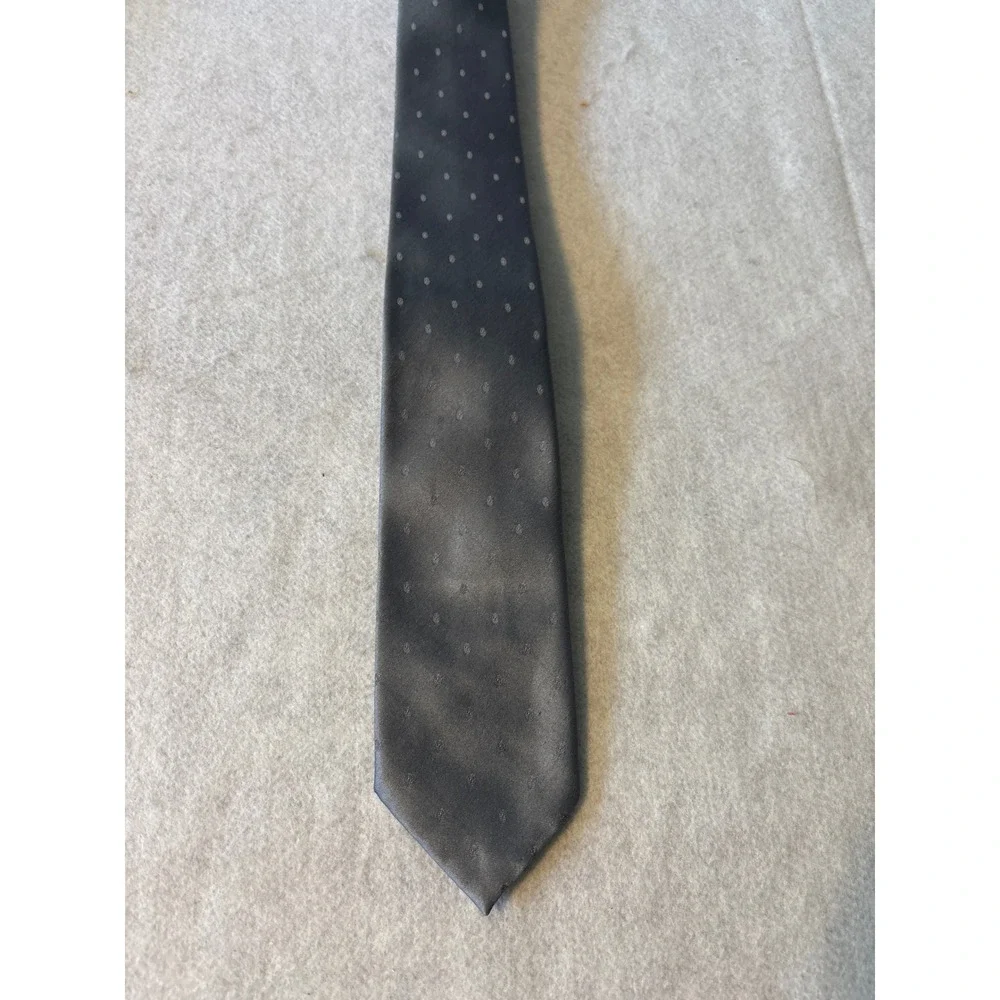 Wembley Necktie Mens One Size Gray Good‎ Silk Blend Micro Dot Pattern Vintage